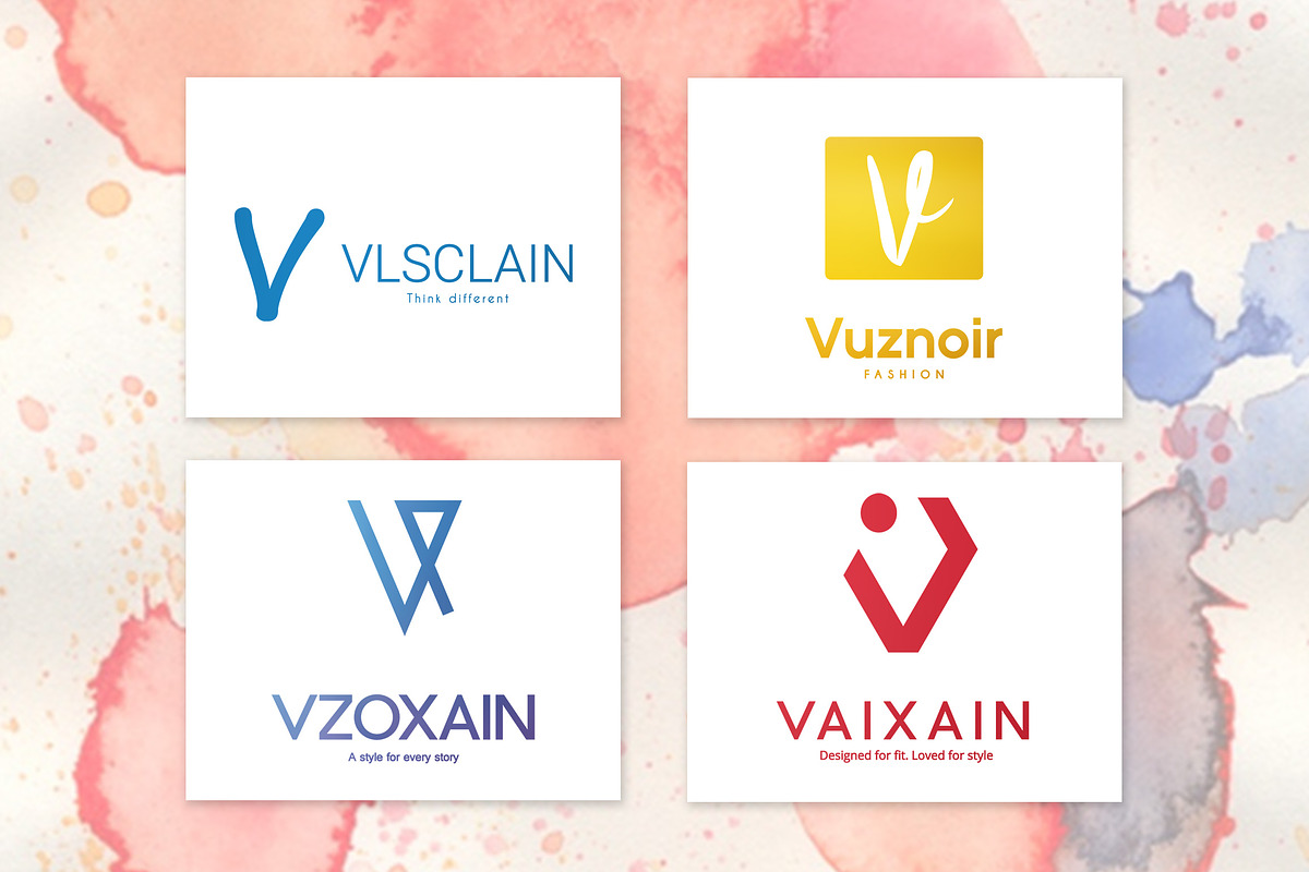 20 V Letter Alphabetic Logos, a Branding & Logo Template by AN Productions