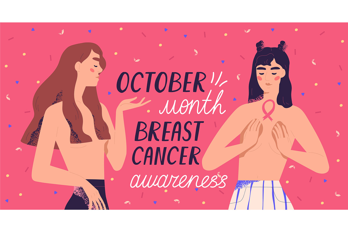 Breast Cancer Awareness Month banner, a Healthcare Illustration by Good Studio (Photo 1 of 3)