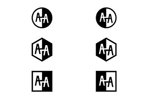 Letters AA Positive Negative Logo