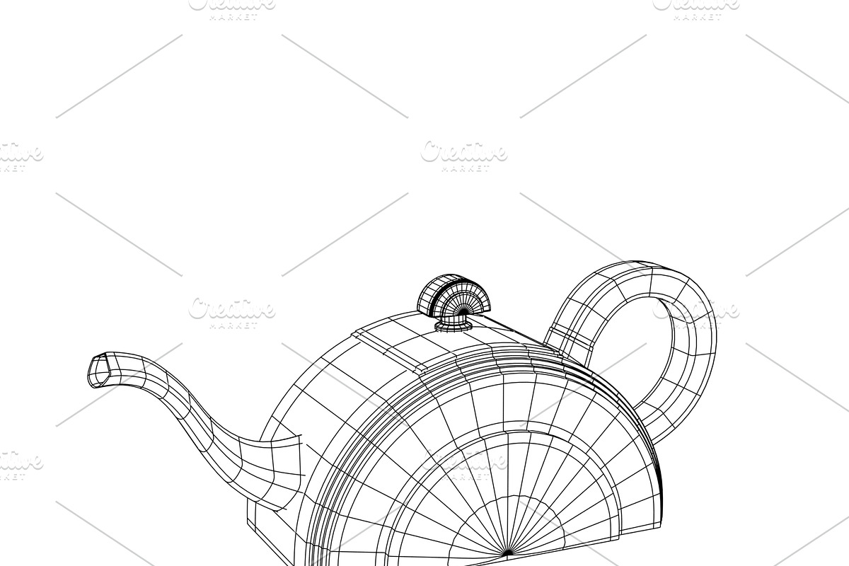 Art deco teapot, an Object 3D Model by CGTales (Photo 9 of 11)