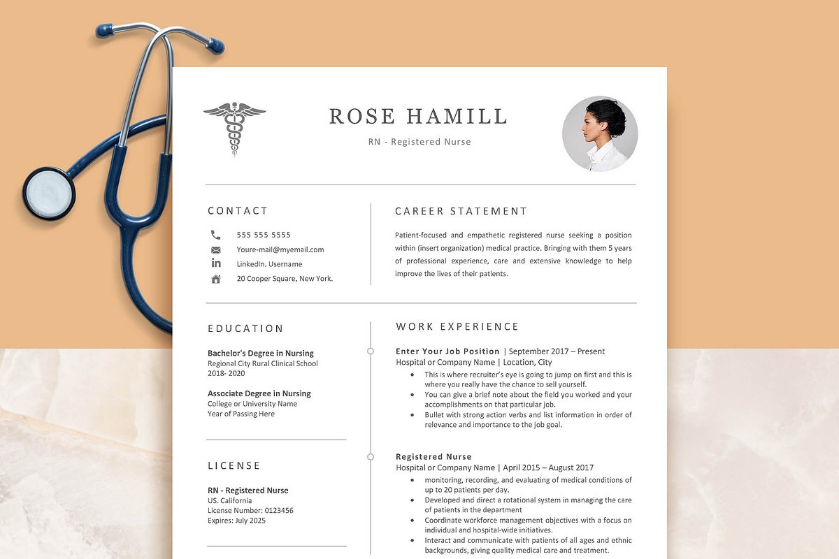 Professional RN Resume Template, a Resume Template by VictoriousVita (Photo 1 of 8)