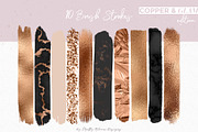 Copper & Glam Brush Strokes, an Object Graphic by Pretty Bloom Designs (Thumbnail 1 of 2)