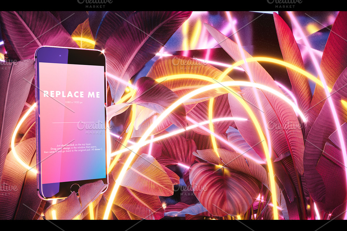 Neon Iphone Mockups Bundle, an iPhone Mockup by As Good As Possible (Photo 2 of 11)