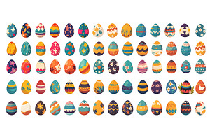 Cartoon easter eggs set. Spring, an Object Illustration by Stock-Smart-Start