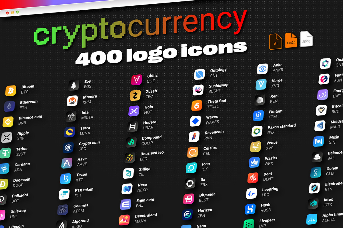 Crypto Currency Logos, a Branding & Logo Template by karnofff (Photo 1 of 6)