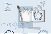 Vintage Bouquets In Delft Blue, a Decorative Illustration by Collection by VY (Thumbnail 6 of 12)
