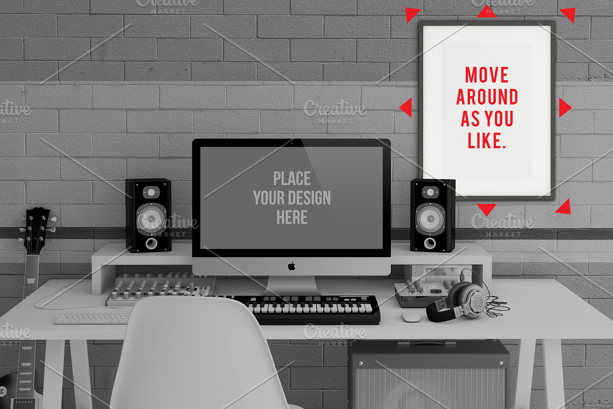 Home Recording Studio Mockup Bundle, a Mac Mockup by Bobboz Store (Photo 7 of 11)