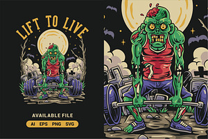 Zombie Workout Vector Illustration