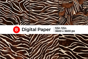 Realistic Brown Zebra Stripe Paper
