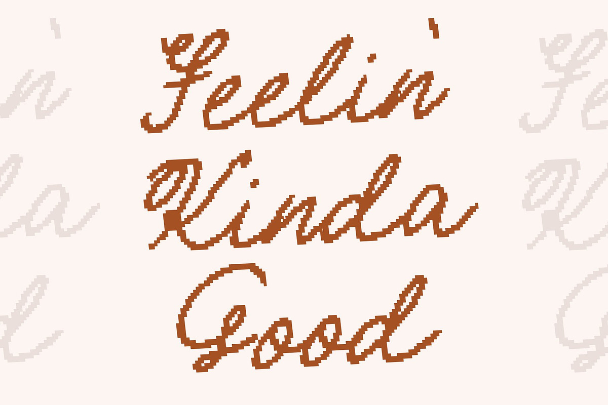 CS Megara Pixel, a Script Font by Craft Supply Co. (Photo 6 of 8)