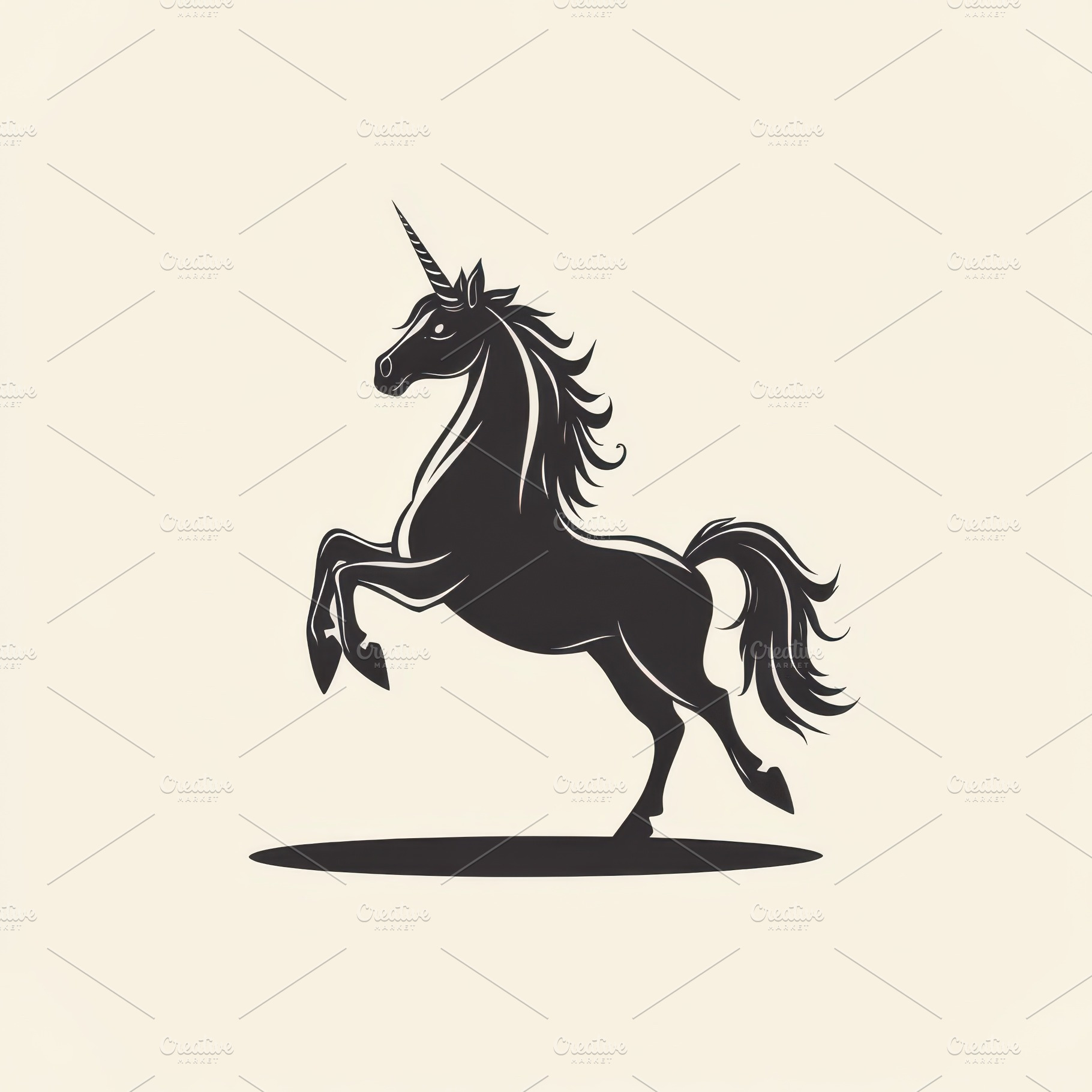 Majestic Black Unicorn Leaping Grace, an Animal Photo by Pixeness Studio