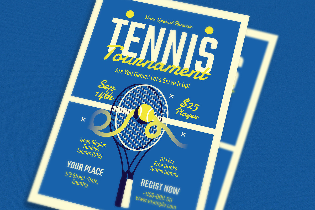 Tennis Tournament Event Flyer, a Flyer Template by Guuver (Photo 3 of 3)