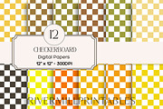 Checkerboard Digital Paper Bundle, a Pattern Graphic by Rivermill Printables (Thumbnail 1 of 2)