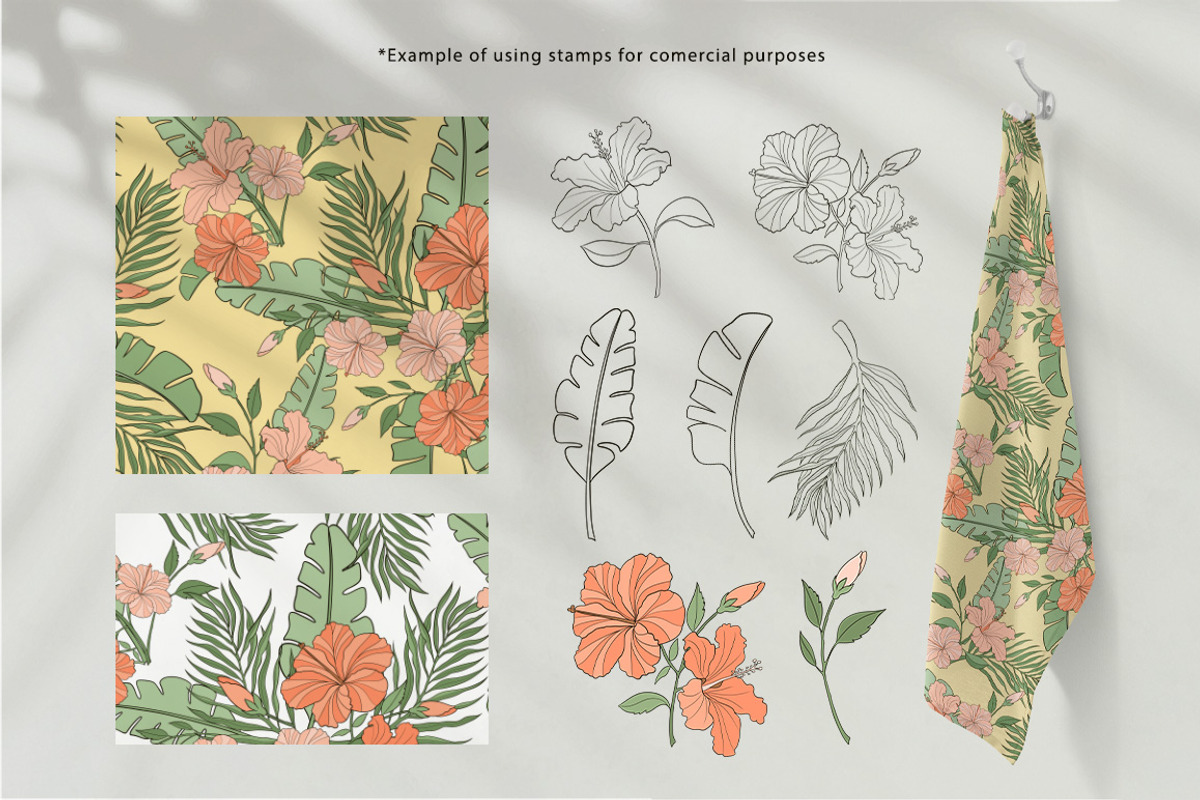 Tropical Garden 30 Procreate Stamps, a Brushes & More by Mari_Caliart (Photo 7 of 7)