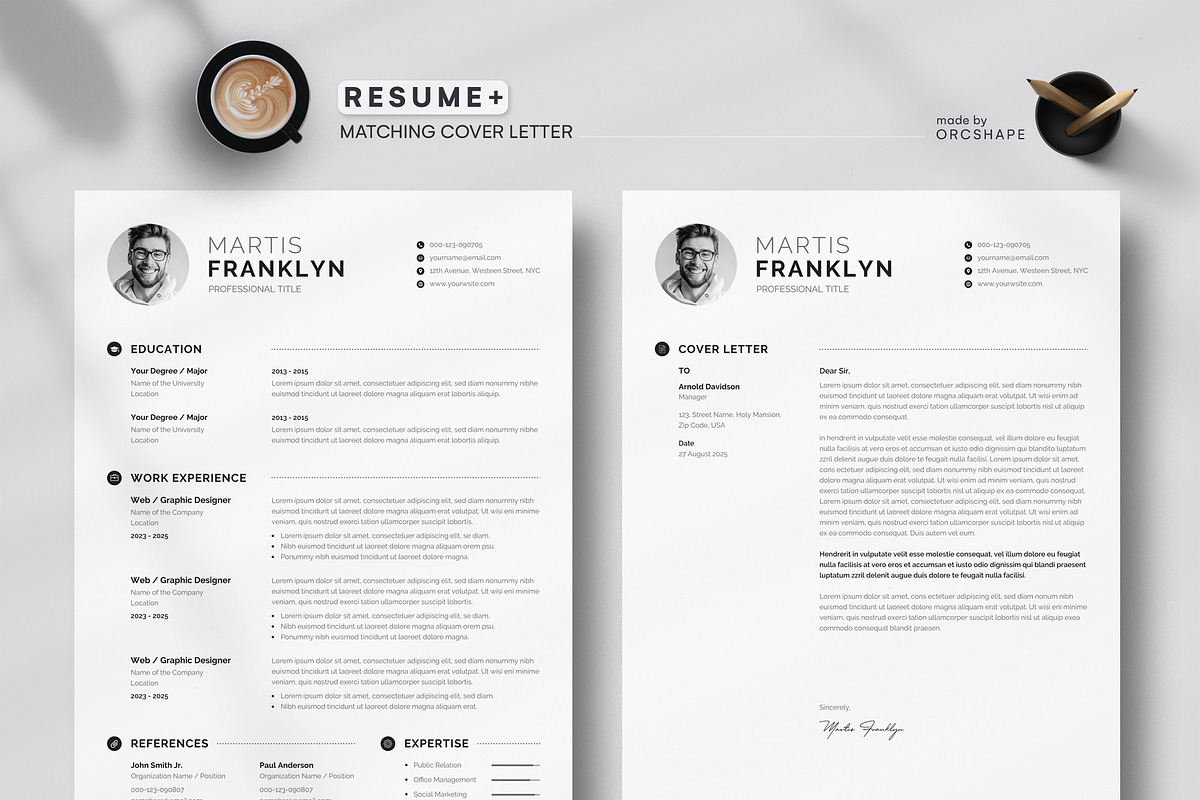Resume Template Word, Canva, a Resume Template by Orcshape Studio (Photo 2 of 5)
