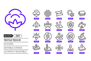 Textile tech 01, bloop icons