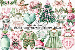 Coquette Baby Shower Christmas, an Illustration by Canvas Craft