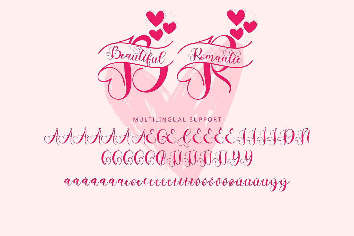 Beautiful Romantic Monogram, a Handwritten Font by Yoga Letter (Photo 7 of 7)