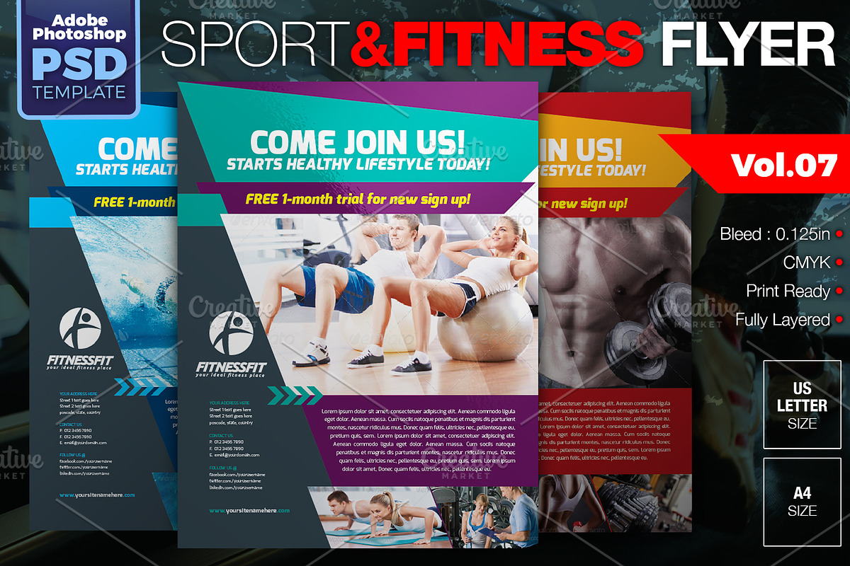 8-in-1 Sport & Fitness Flyers Bundle, a Flyer Template by KitCreativeStudio2 (Photo 8 of 9)