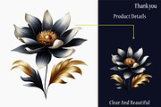 Black and Gold Tropical Clipart, a Graphic by designcity5 (Thumbnail 4 of 5)