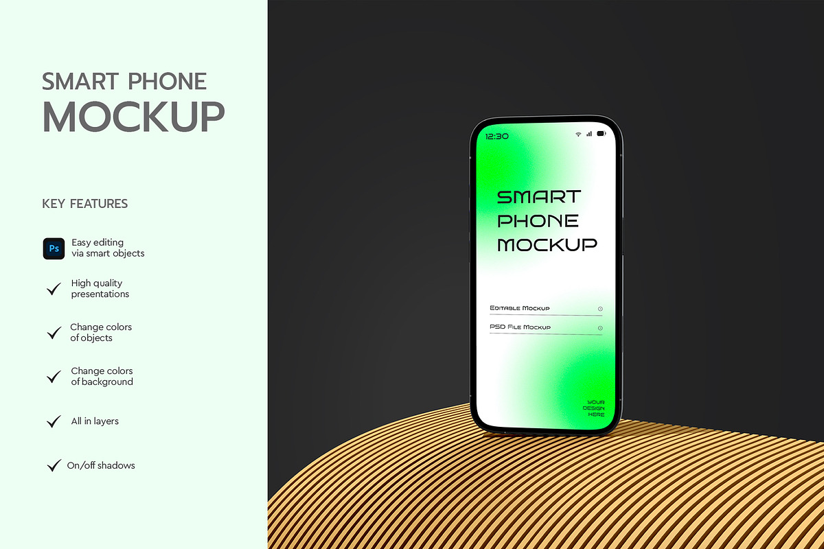 Editable Smartphone Display Mockup, a Product Mockup by graphypix (Photo 3 of 4)
