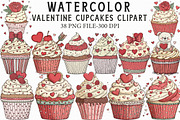 Valentine Cupcakes Clipart, an Illustration by Libby Wishes (Thumbnail 1 of 6)