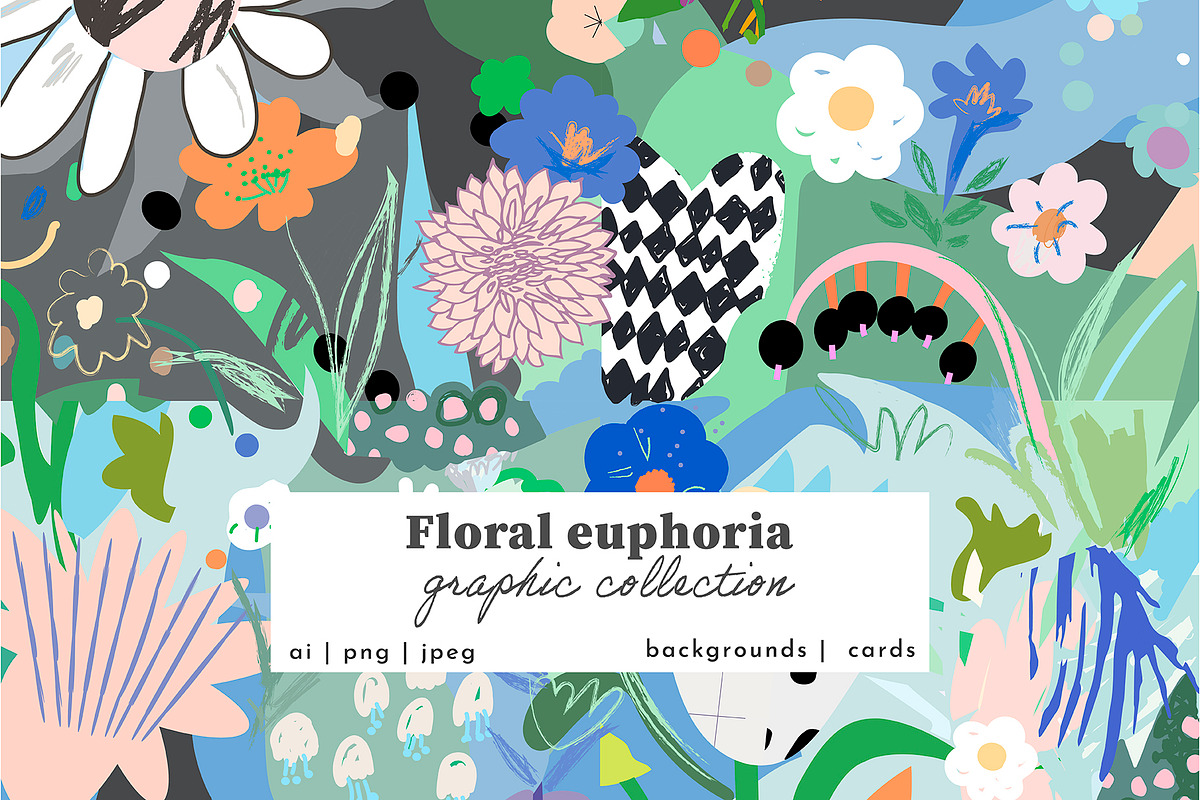 Floral euphoria graphic set, a Decorative Illustration by Lera Efremova (Photo 1 of 12)