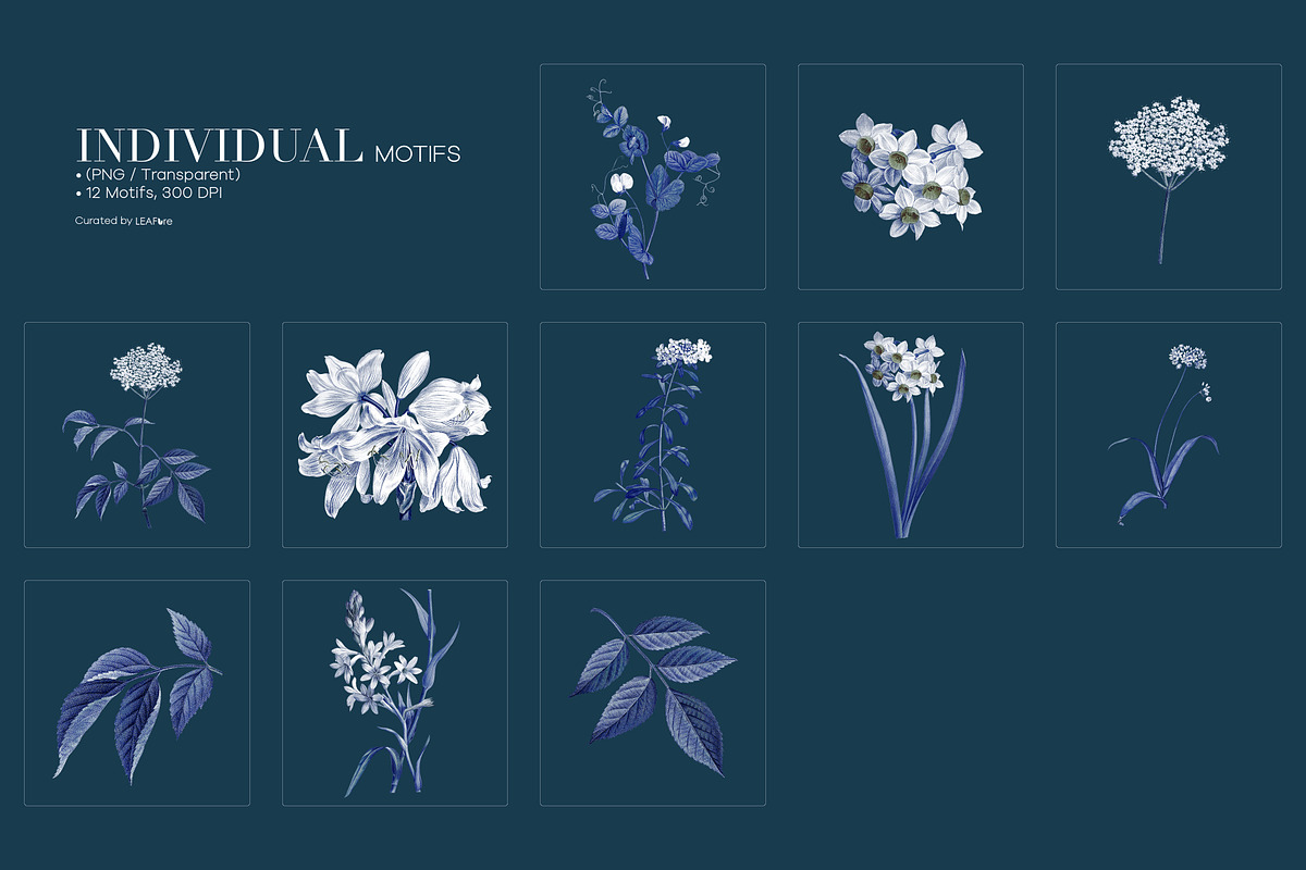 Fleur d’Azur Exquisite Floral Prints, a Pattern Graphic by LEAFure (Photo 6 of 10)