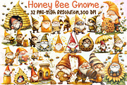 Watercolor Honey Bee Gnome Clipart, an Illustration by Sublimation Artist (Thumbnail 1 of 6)