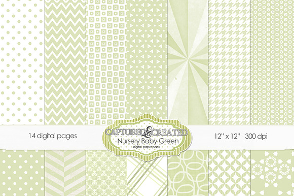 Nursery Baby Green Paper Pack preview 6