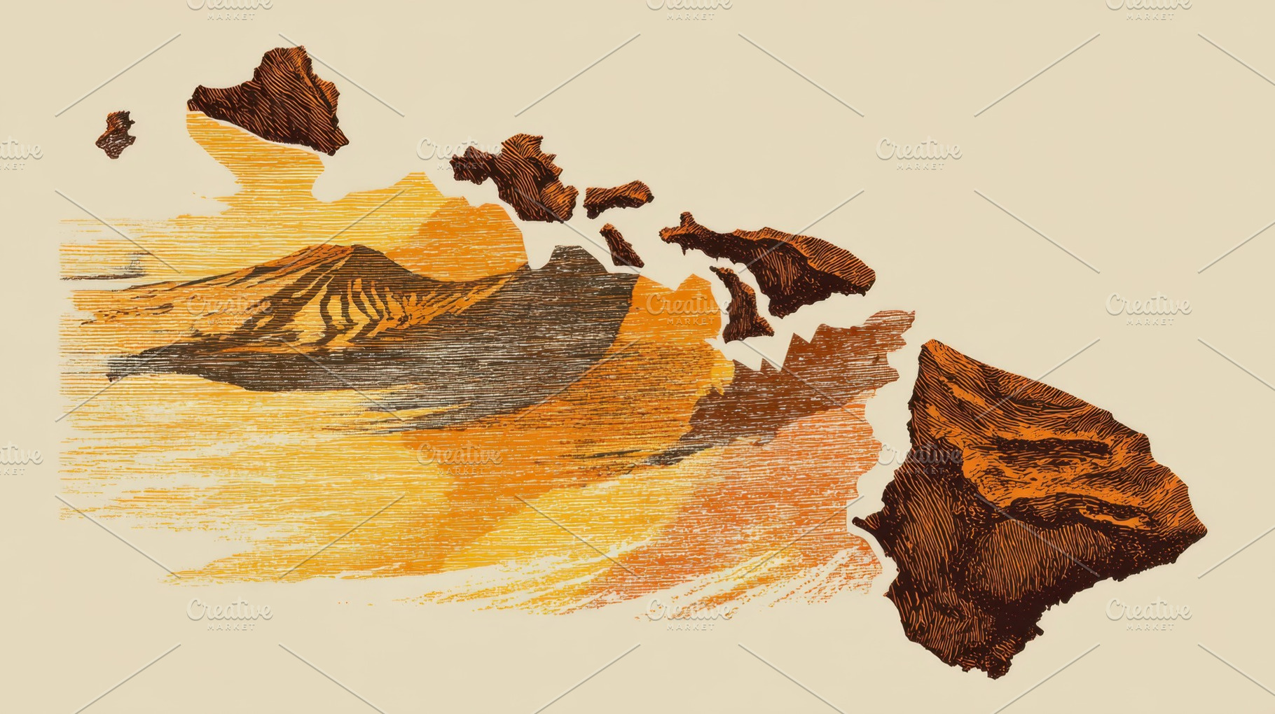 Map of Hawaii with land formations, a Photo by Beautiful things