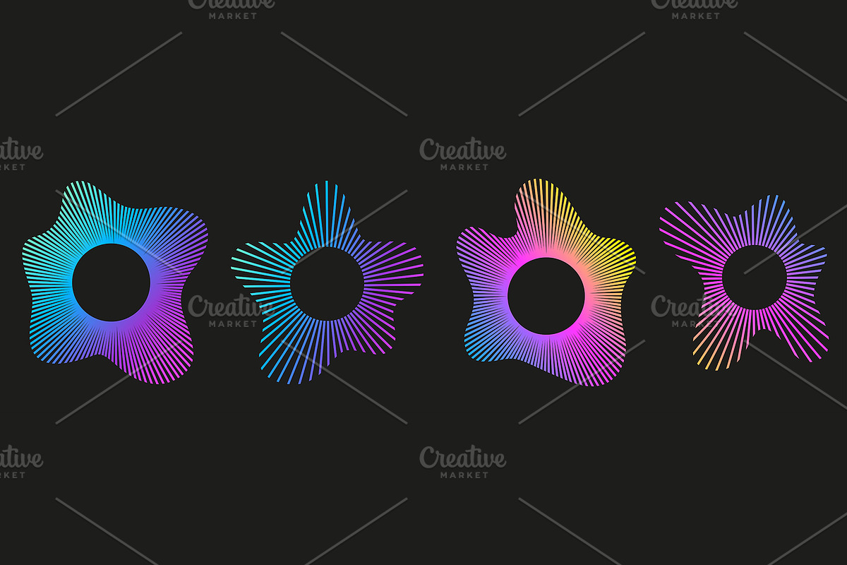 Set of colorful soundwave icons, an Object Illustration by Hannet (Photo 1 of 5)