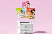 Sheet Mask Box Collection Mockup, an Advertising Mockup by skybluecreative (Thumbnail 2 of 2)