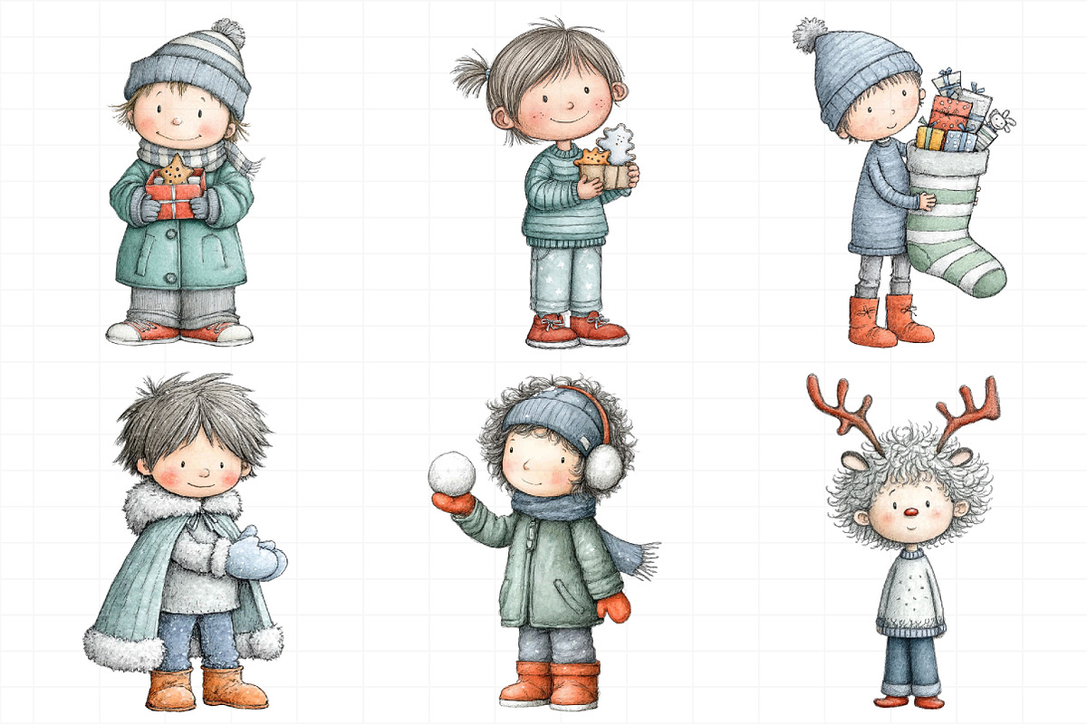 Holiday Kids Clipart Bundle, an Illustration by Daily.Designs (Photo 4 of 5)