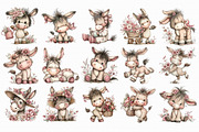 Whimsical Donkey Clipart, an Illustration by Libby Wishes (Thumbnail 6 of 7)