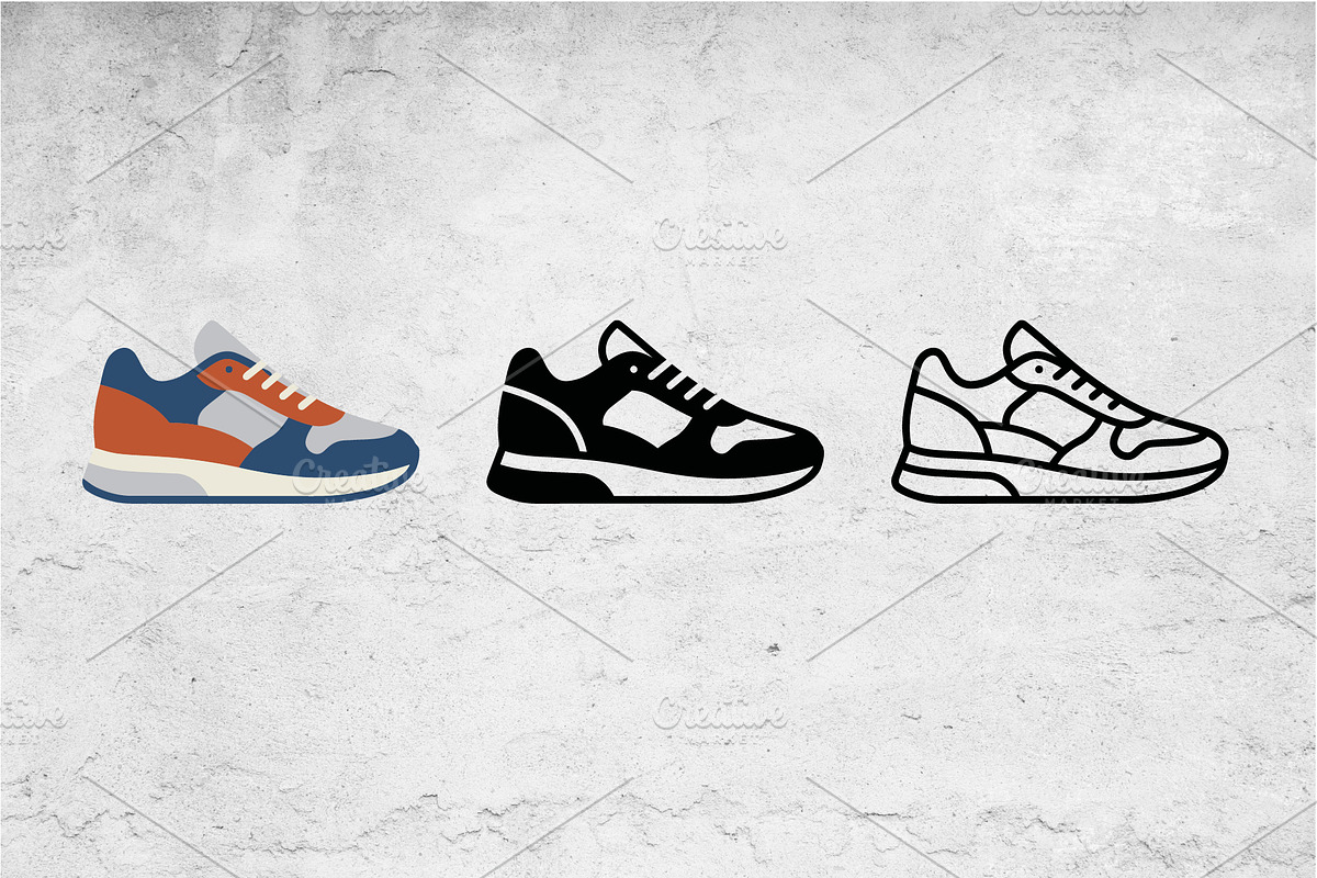 Sneaker Icons Vector Set Color Black, an Outline Icon by Artonix (Photo 2 of 2)