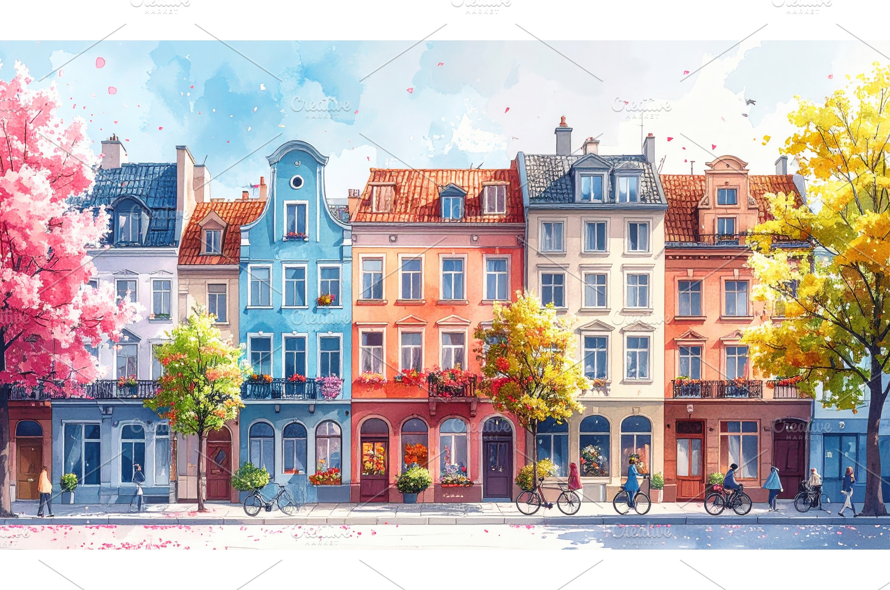 Bright watercolor painting of pastel, an Architecture Photo by Igor Tichonow