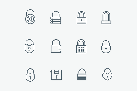 12 Padlock And Security Icons
