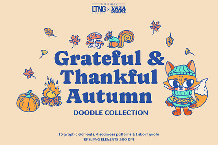 Grateful and Thankful Autumn Doodle