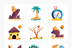 Flat Desert Icons