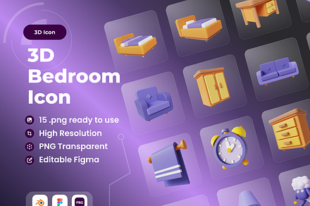 Bedroom 3D Illustration, a Furniture 3D Model by Vektora Studio