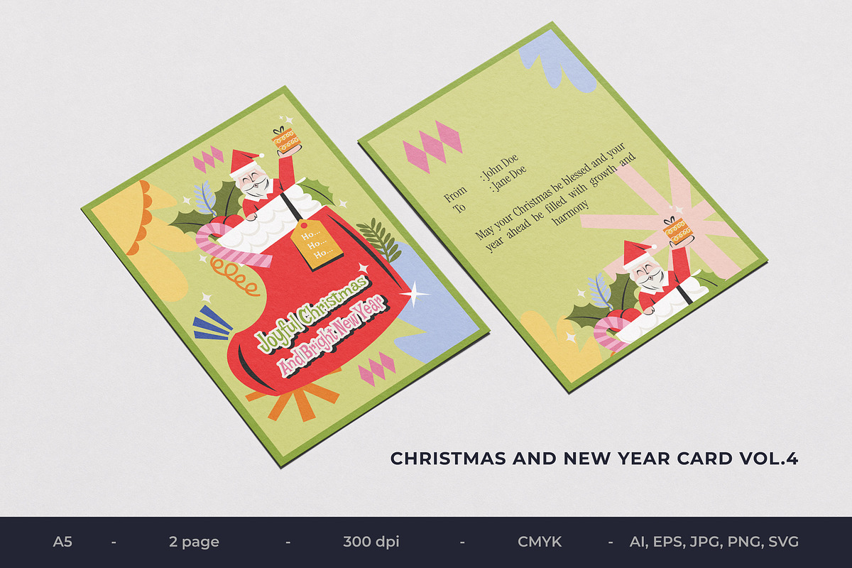 Christmas And New Year Card Vol.4, an Invitation Template by Bewalrus Studio (Photo 1 of 4)