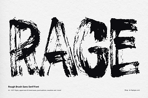 Rage | Rough Brush Sans Serif Font
