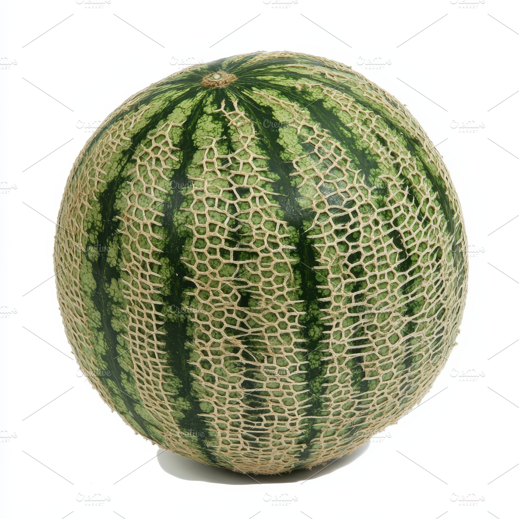 Green melon isolated on white backgr, a Food & Drink Photo by Pixeness Studio