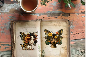 MOTH GIRLS CLIPART PACK SURREAL