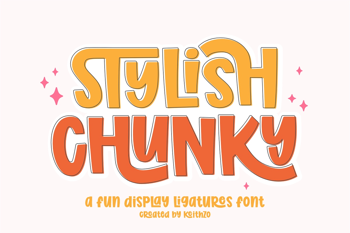 Stylish Chunky - Display Font, a Sans Serif Font by Keithzo (Photo 1 of 8)