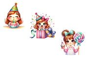 Funny Birthday Party Girl Clipart, an Illustration by Designworld (Thumbnail 4 of 4)