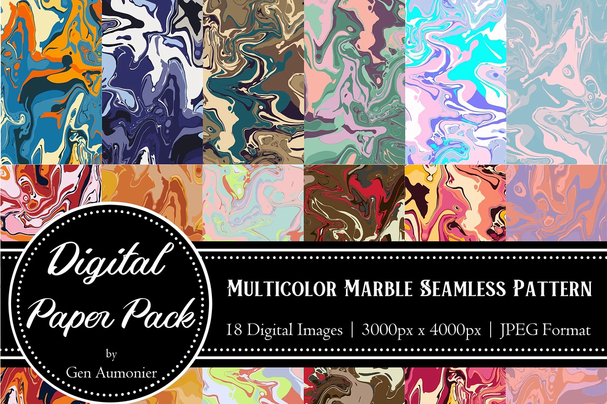 Multicolor Marble Pattern Set, a Pattern Graphic by Gen Aumonier (Photo 10 of 10)
