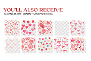 Sweet Romantic Valentine Pattern, a Pattern Graphic by CreativeChristiana (Thumbnail 3 of 9)