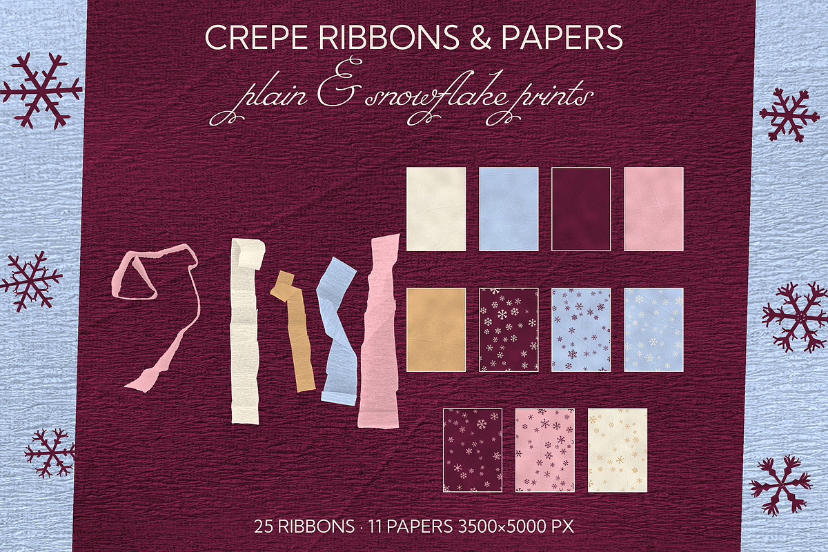 Crepe Snowflakes and Glitter Stars, an Object Graphic by Anzhelika (Photo 12 of 12)